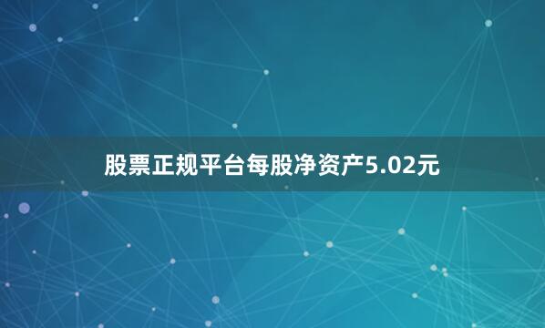 股票正规平台每股净资产5.02元
